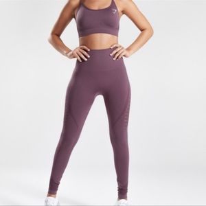 Gymshark Seamless Energy Purple High Waisted Set XS